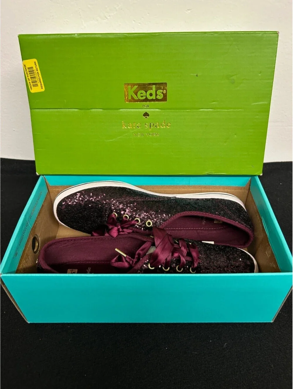 Keds Kate Spade Glitter Deep Cherry shoes size 8